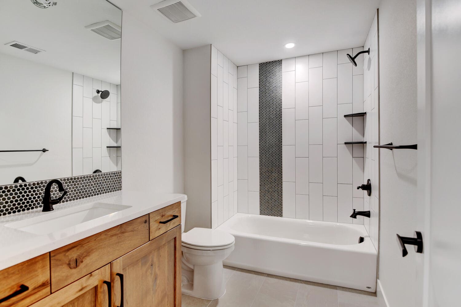 a bathroom with white walls